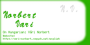 norbert vari business card